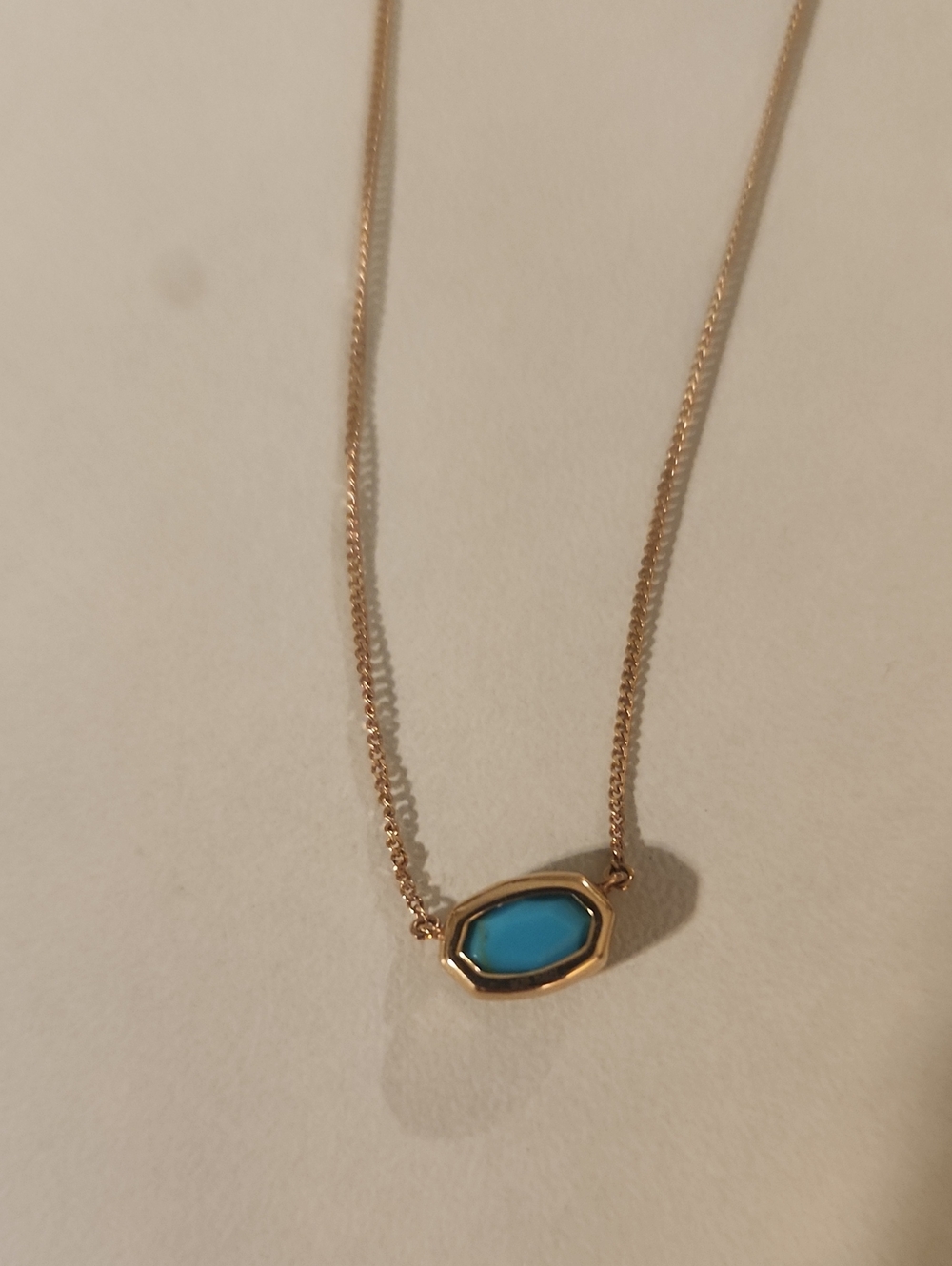 Kendra Scott Gold Chain Necklace with Turquoise Stone Pendant - Women's Jewelry - Picture 3 of 5